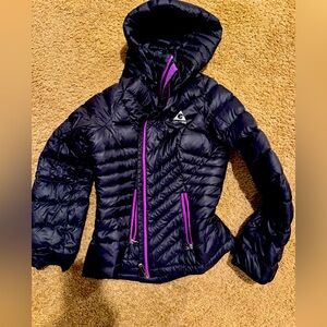 Gerry Black Puffer Jacket with Purple Accents